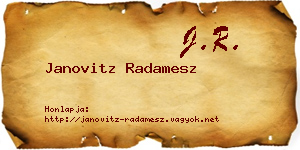 Janovitz Radamesz névjegykártya
